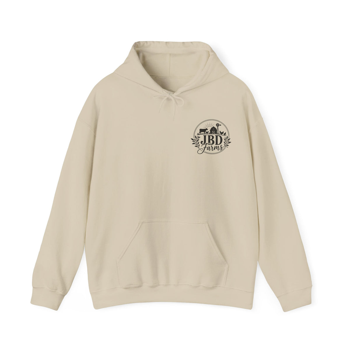 Country Farmhouse Hoodie — Vintage Barn, Sunflowers & Chickens Pullover