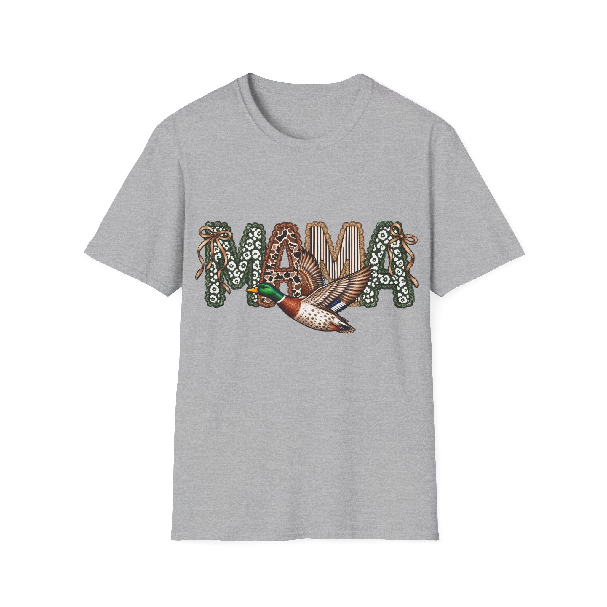 Mama Duck T-Shirt Vintage Floral 'MAMA' Design for Moms