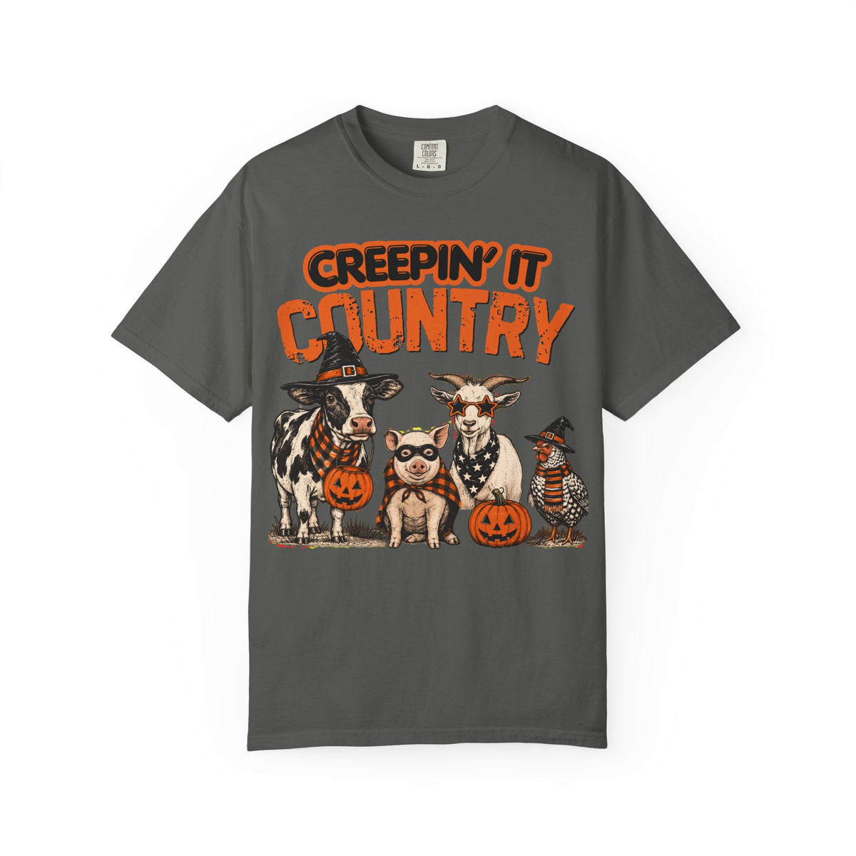 Creepin' It Country cows pigs chickens Halloween T-Shirt