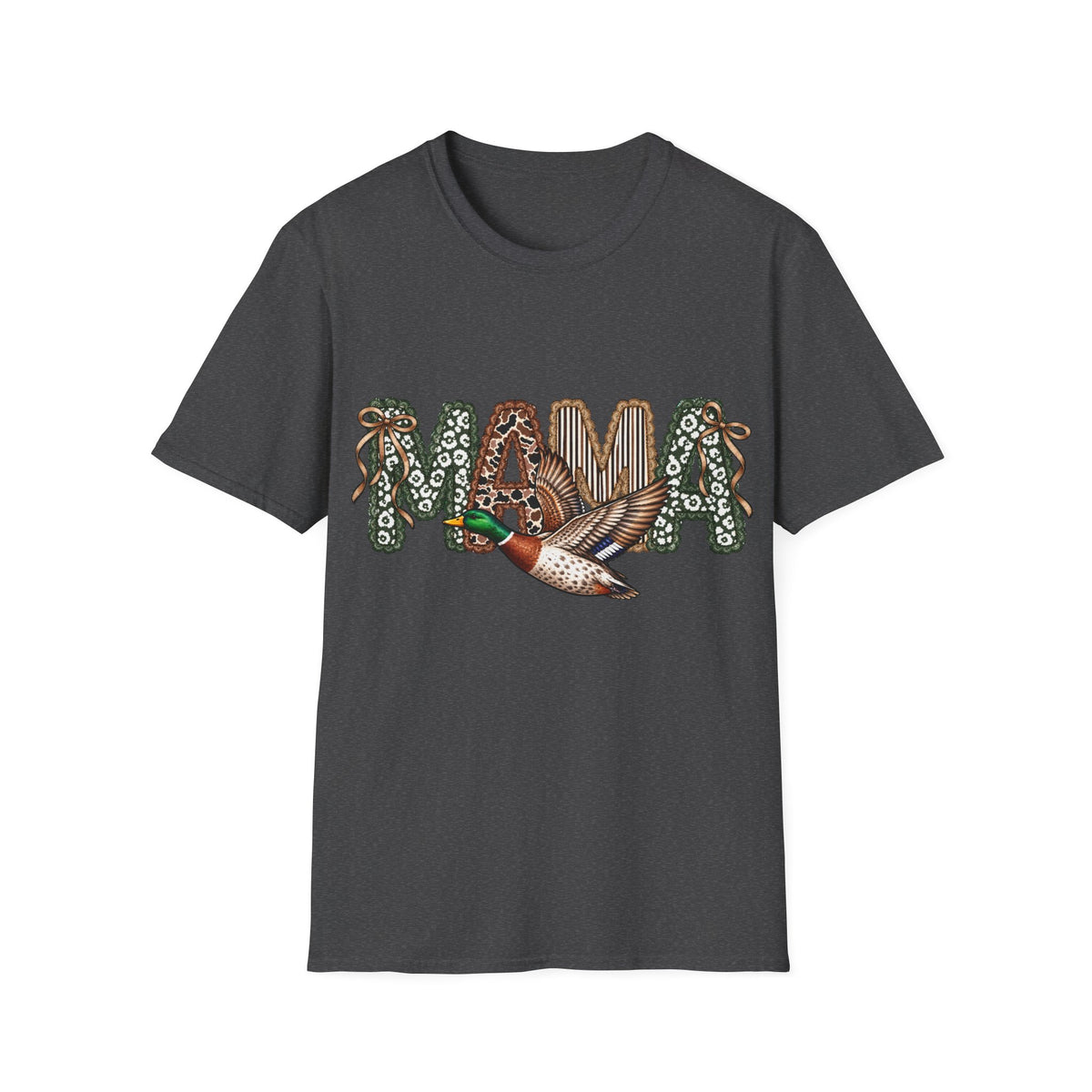 Mama Duck T-Shirt Vintage Floral 'MAMA' Design for Moms