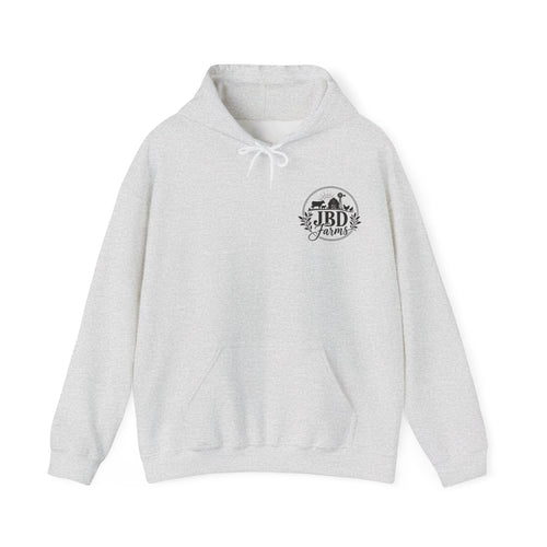 Country Farmhouse Hoodie — Vintage Barn, Sunflowers & Chickens Pullover