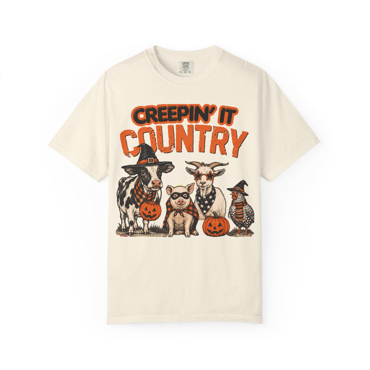 Creepin' It Country cows pigs chickens Halloween T-Shirt